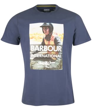Men's Barbour International Steve McQueen Checker Tee - Navy