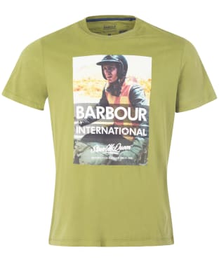 Men's Barbour International Steve McQueen Checker Tee - Military Olive