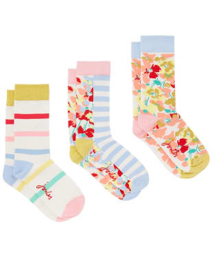 Women’s Joules Excellent Everyday 3 Pack Socks - Cream