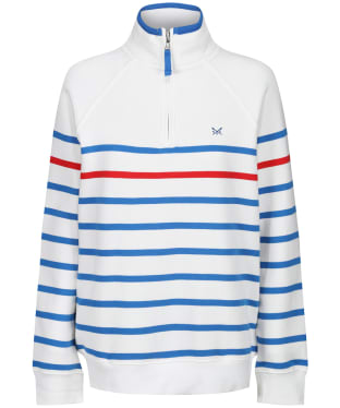 Women’s Crew Clothing Half Zip Sweater - White / Malin Stripe