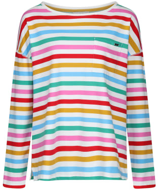 Women’s Joules Dreamley Long Sleeve Jersey Pyjama Set - Cream Stripe