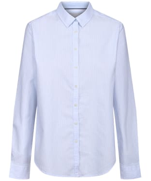 Women’s Schoffel Soft Long Sleeve Oxford Shirt - Pale Blue Stripe