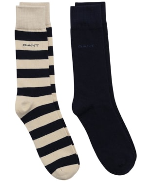 Men’s GANT Barstripe and Solid Socks – 2 Pack - Desert Beige