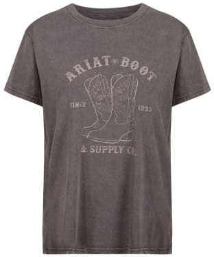 Women’s Ariat R.E.A.L. Ariat Boot Co. Tee - Charcoal Mini Western
