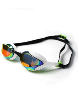 Zone3 Volare Streamline Racing Swim Goggles - Mirror Lens - White / Lime