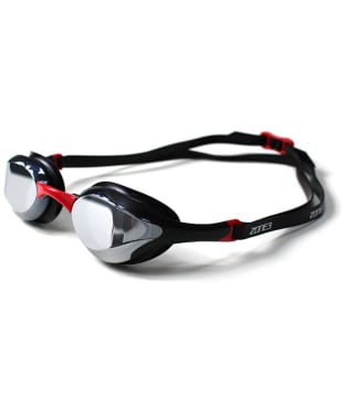 Zone3 Volare Streamline Racing Swim Goggles - Mirror Lens - Black / Red