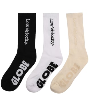 Men’s Globe Low Velocity Arch Support Crew Socks – 3 Pack - Assorted