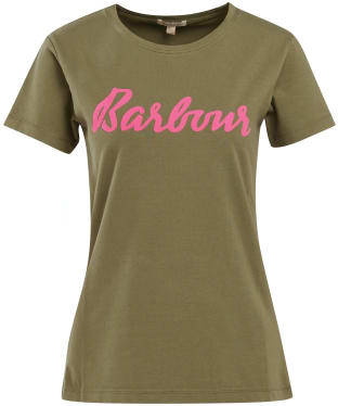 Women's Barbour Rebecca T-Shirt - Dusky Khaki / Begonia