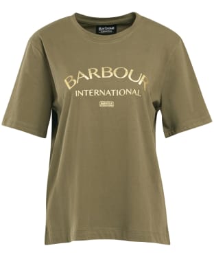 Women's Barbour International Atom T-Shirt - Dusky Khaki