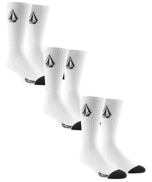 Volcom Full Stone Ribbed Socks – 3 Pack - White