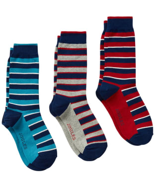 Men's Joules Striking Socks - 3 Pack - Stripe Multi