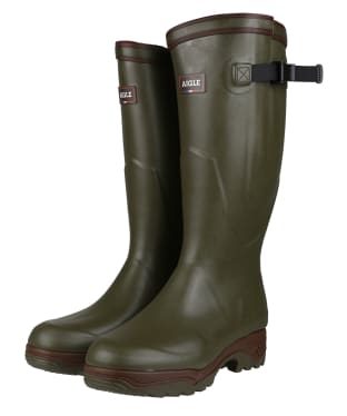 Aigle Parcours 2 ISO Neoprene Lined Adjustable Fit Tall Wellington Boots - Khaki
