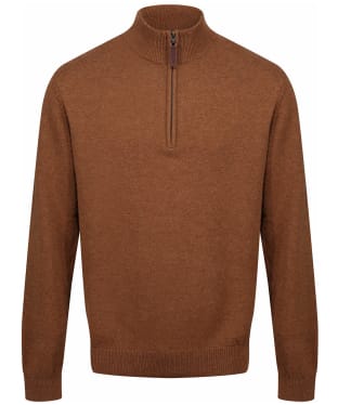 Men's Schoffel Lambswool ¼ Zip Sweater - Toffee