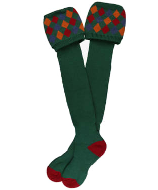 Shooting Breek socks,Size large 11-14 Hunting Green and burgundy 80% wool. 