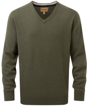 Men's Schoffel Lambswool V Neck Sweater - Moss