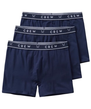 Men’s Crew Clothing Jersey Boxers - 3 Pack - Navy