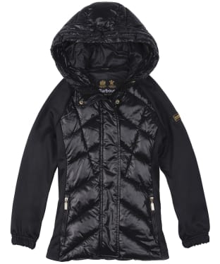 Girl's Barbour International Cobra Quilted Sweat, 6-9yrs - Black