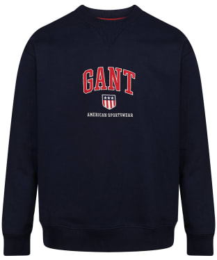 Men’s GANT Retro Shield Crew Neck Sweater - Evening Blue