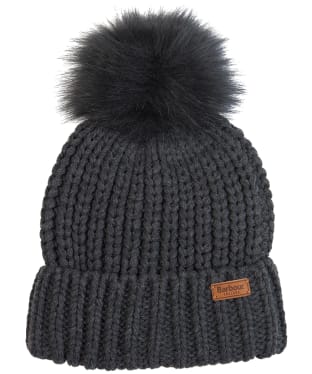 Women’s Barbour Saltburn Bobble Hat And Scarf Set - Charcoal
