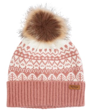 Women’s Barbour Alpine Fairisle Pom Beanie - Dusty Rose