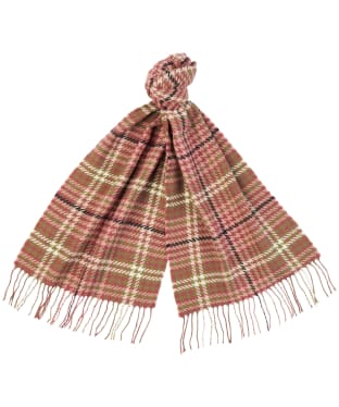 Women’s Barbour Barmack Houndstooth Tartan Scarf - Midnight Berry