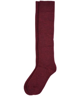 Women's Barbour Knee Length Wellington Socks - Burgundy