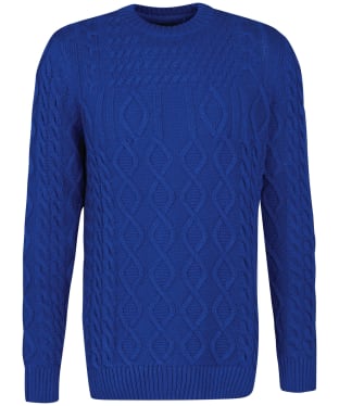 Men's Barbour Windage Cable Crew Sweatshirt - Bright Blue