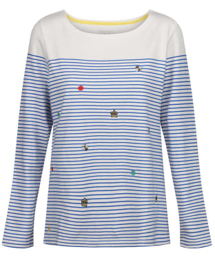 Women’s Joules Harbour Embroidered Top - Bees Stripe Embroidered
