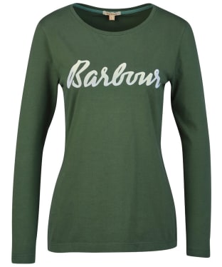 Women's Barbour Otterburn L/S T-Shirt - Olive / White