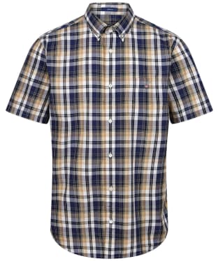 Men’s GANT Poplin Check Short Sleeve Shirt - Hazelwood Beige