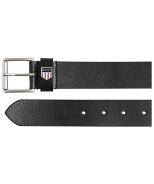 Men’s GANT Retro Shield Leather Belt - Black
