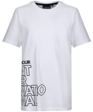 Boy's Barbour International Outline Logo T-Shirt - 6-9yrs - White