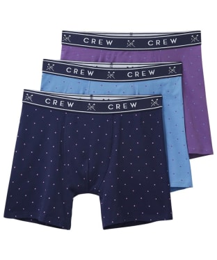 Men’s Crew Clothing Jersey Boxer 3 Pack - Purple / Blue / Spot