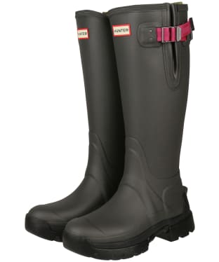 Women’s Hunter Balmoral Side Adjustable Neoprene Lined Tech Sole Wellington Boots – Tall - Dark Slate/Peppercorn