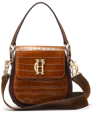 Women's Holland Cooper Leather Chelsea Saddle Bag - Tan Croc