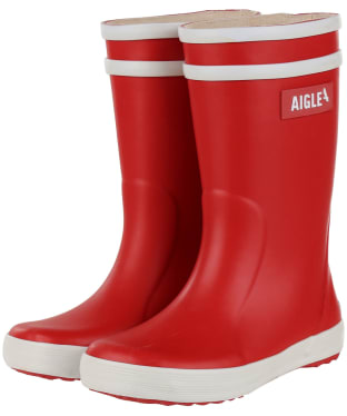 Kid’s Aigle Lolly Pop 2 Reflective Wellies - 10-1.5 - Rouge / Blanc