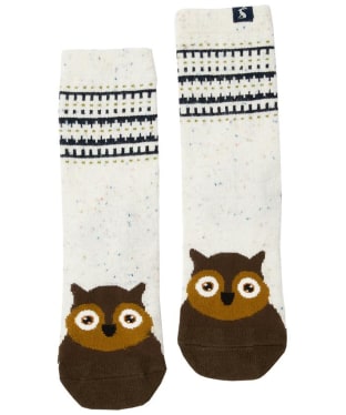 Women’s Joules Warmley Socks - Creme Owl