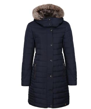 Spindle Women’s Designer Warm Winter Parka Quilted Hooded Long Coat Hood  Jacket