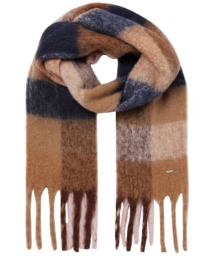 Women's Joules Folley Scarf - Tan / Pink Check
