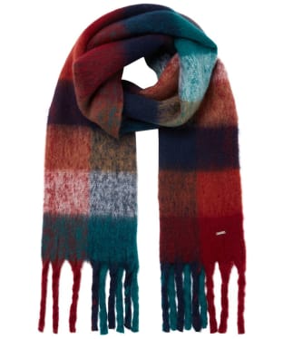 Women's Joules Folley Scarf - Navy / Green Check