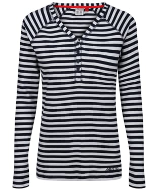 Women's Musto Marina Long Sleeve Henley Top - Antique Sail White / Navy