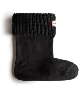 Kid’s Hunter Recycled Half Cardigan Boot Socks - Black