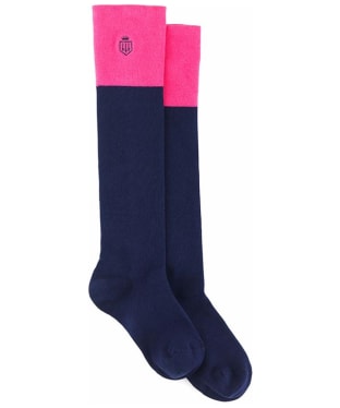 Women’s Fairfax & Favor Signature Knee High Socks - Navy / Hot Pink