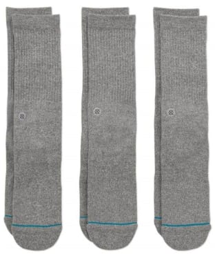 Stance Icon Crew Socks – 3 Pack - Grey Heather