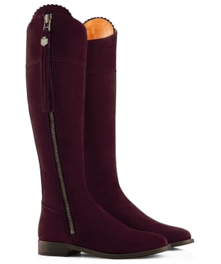 Women's Fairfax & Favor Tall Flat Regina Boots - Plum Suede