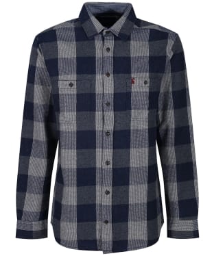 Men’s Joules Penstone Classic Fit Twill Shirt - Jake Check Navy Grey