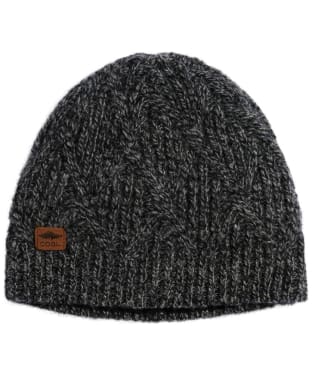 Coal The Yukon Cable Ribbed Knit Wool Beanie - Black Marl