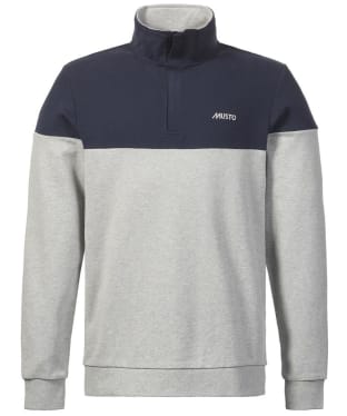 Men’s Musto Marina Zip Neck Reflective Sweater - Grey Melange / Navy