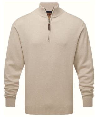 Men’s Schoffel Pima Cotton 1/4 Zip Jumper - Oat