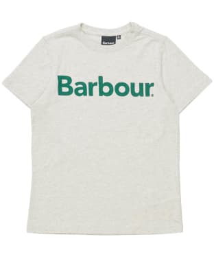 Boy's Barbour Logo Tee, 6-9yrs - Ecru Marl
